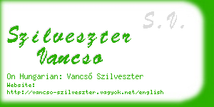 szilveszter vancso business card