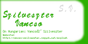 szilveszter vancso business card